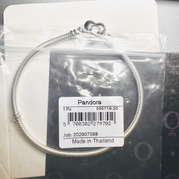 20cm Pandora Moments Heart & Snake Chain Bracelet 925 ALE Sterling Silver 7.9” - Picture 4 of 5